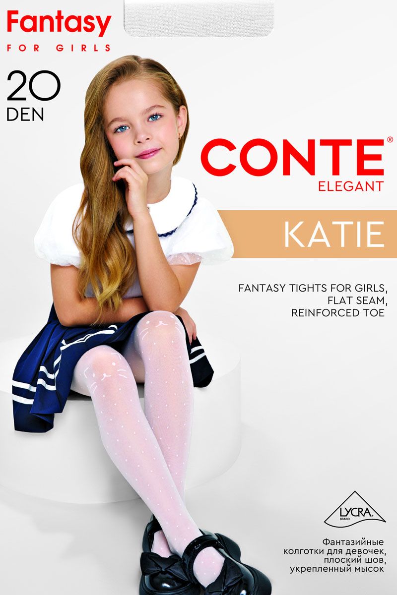 Ciorapi copii, cu puncte și model pisică, Conte Kids Katie 20 Den