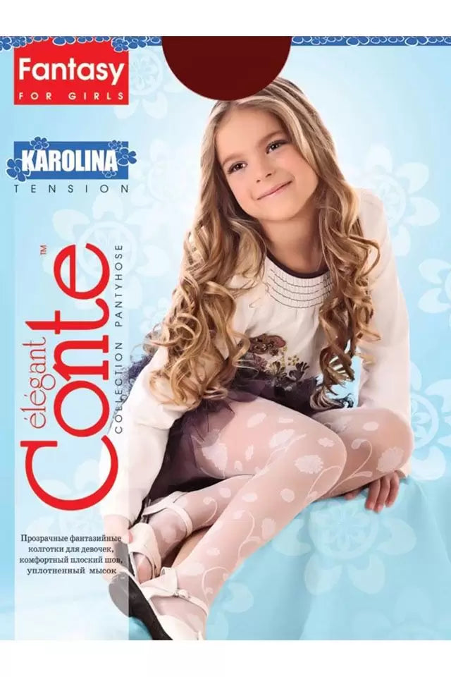 Ciorapi copii subțiri cu model floral, Karolina 20 Den