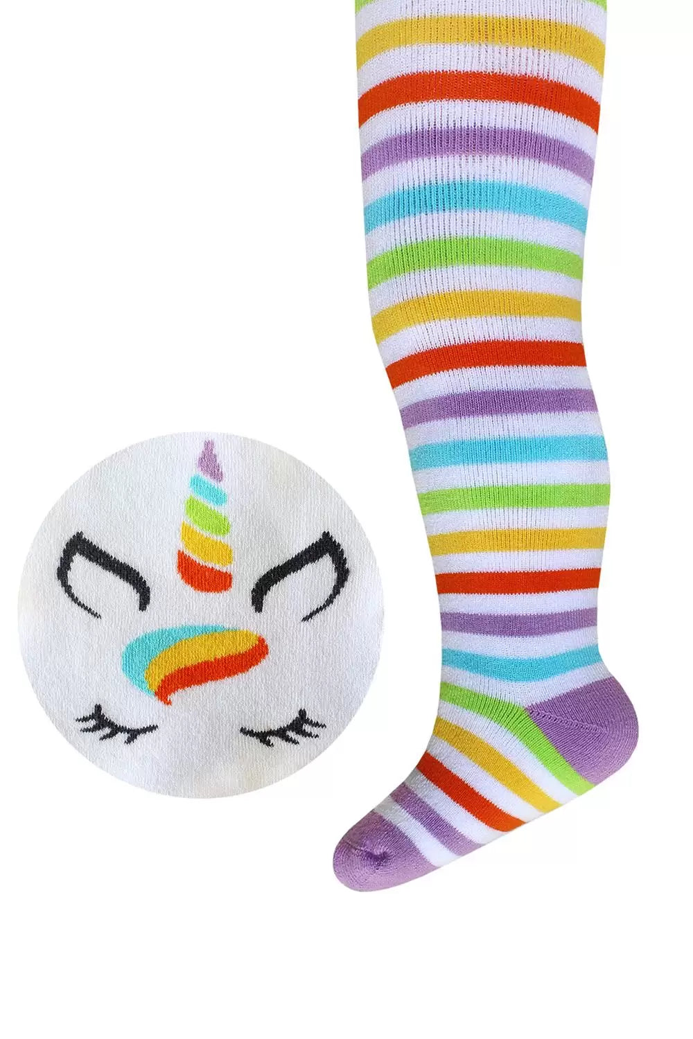 Ciorapi flaușați din bumbac, cu model Unicorn, Bchk Baby 3265-254