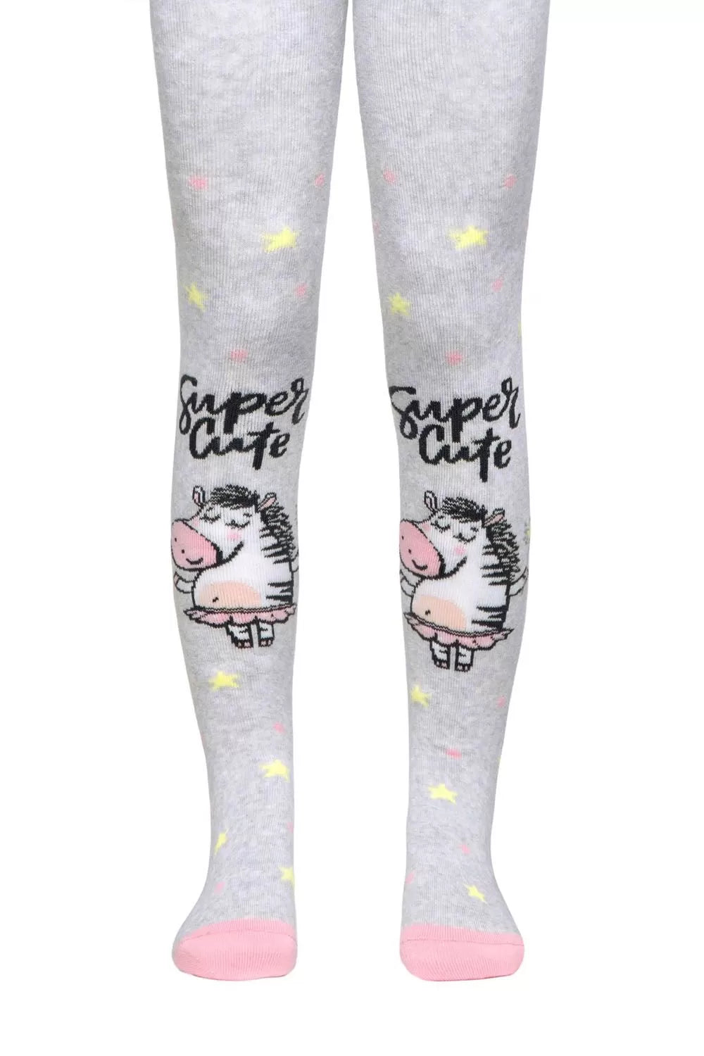 Ciorapi flaușați din bumbac cu model Super Cute, Conte Kids Sof-Tiki 521