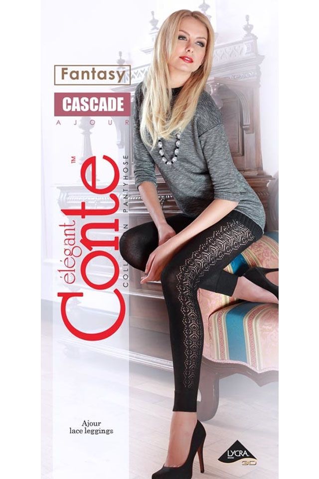 Colanți groși din bumbac cu ajour, Cascade
