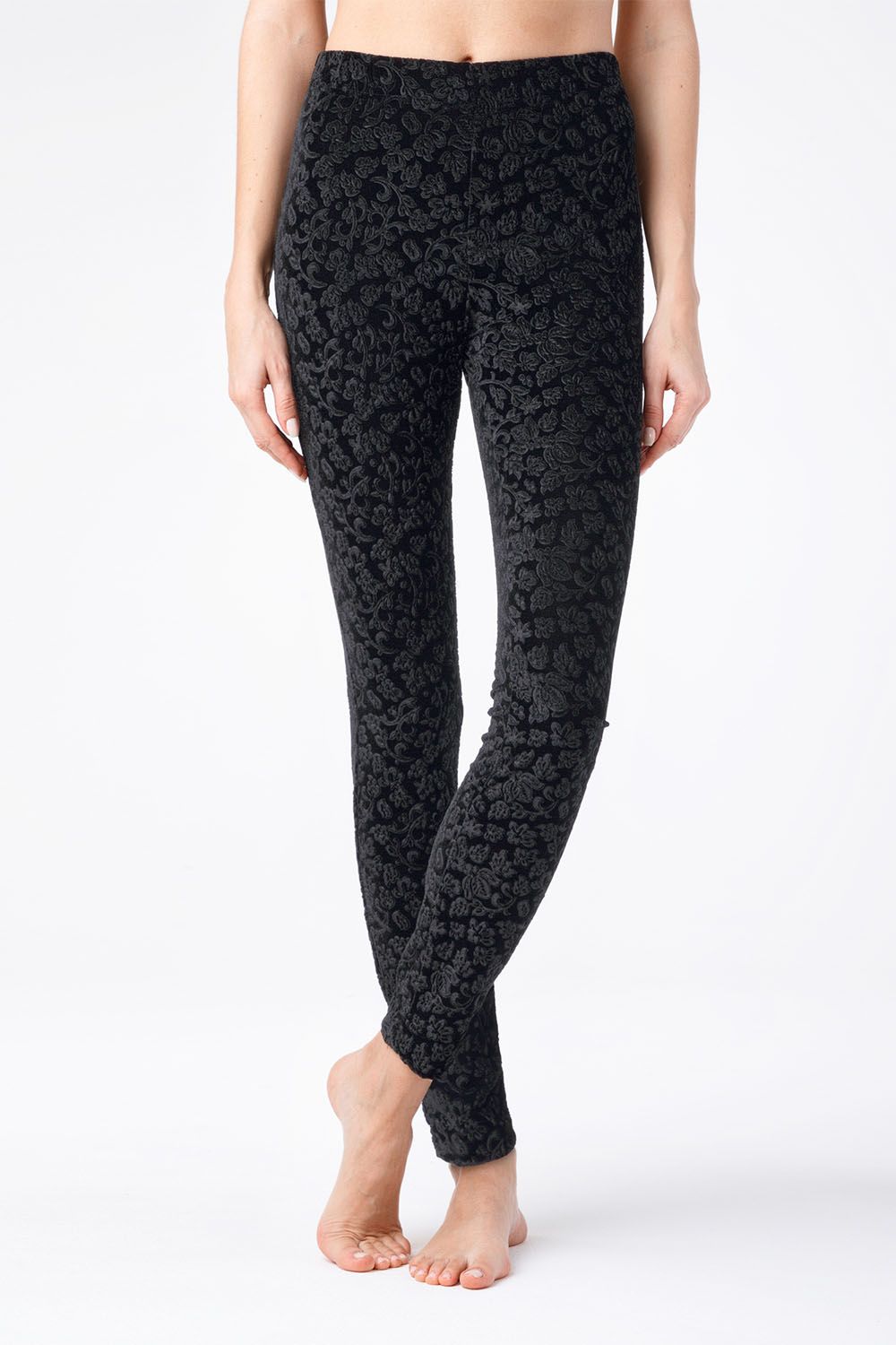 Colanți velvet cu model floral, Adelina