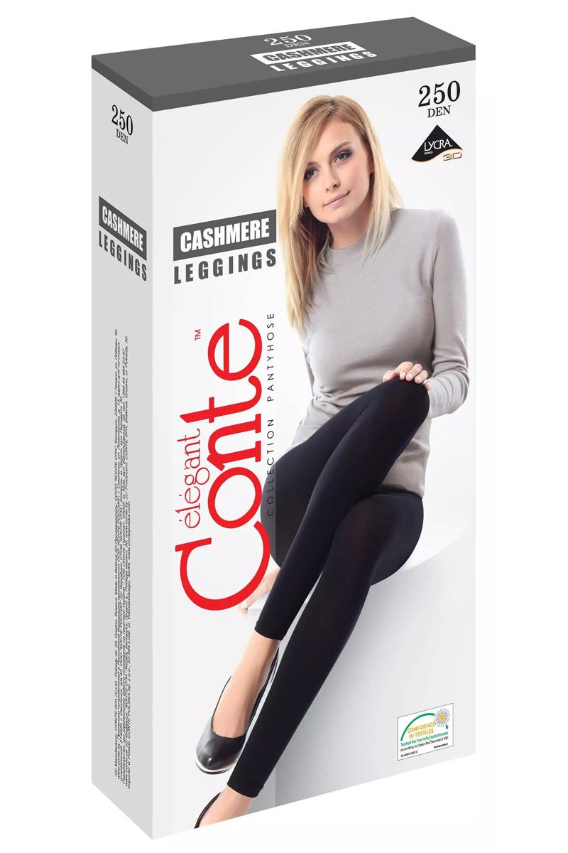 Colanți groși din vâscoză cu cașmir, Cashmere Leggins 250 Den