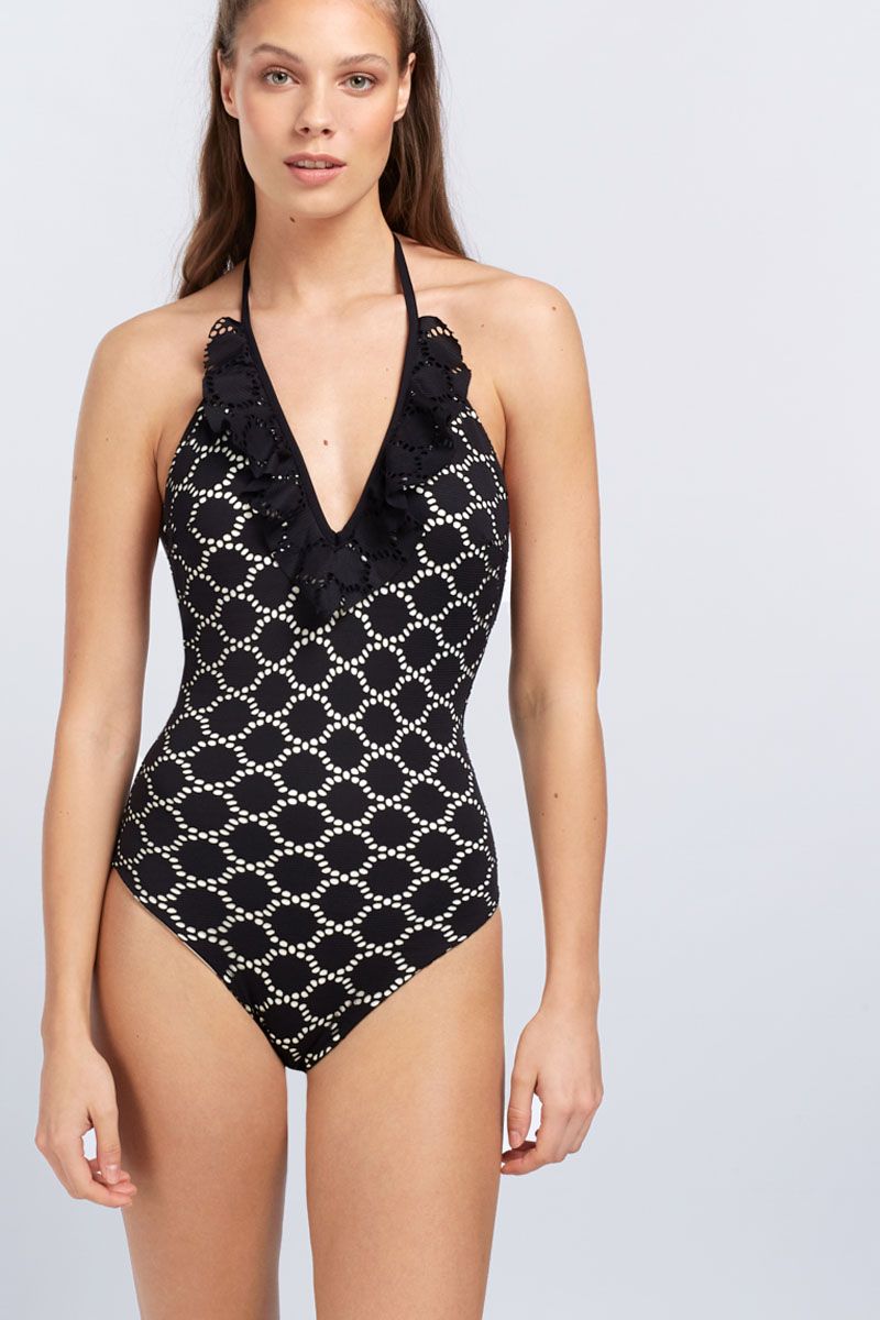 Costum de baie întreg cu volan, Gisela 3/3223