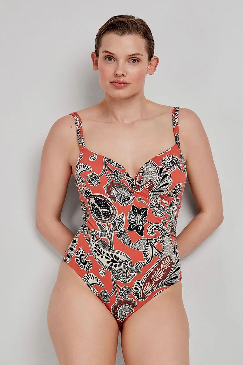 Costum de baie modelator cu imprimeu floral exotic, Gisela 2/30199