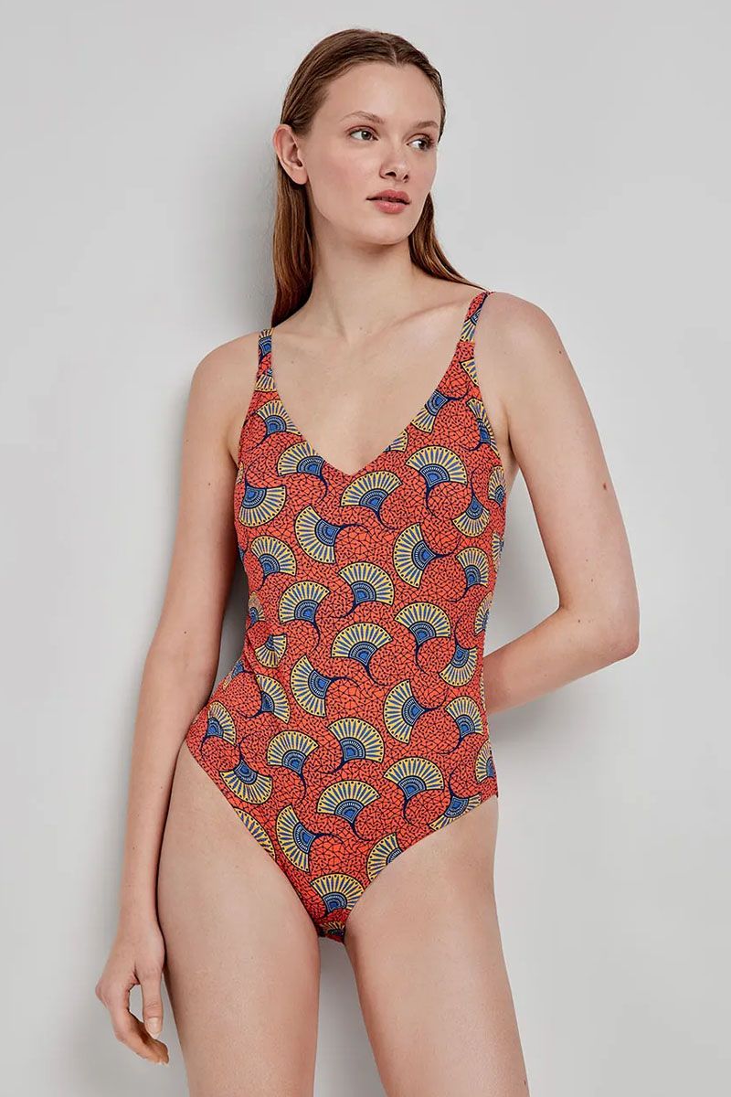 Costum de baie plus-size cu imprimeu tribal, Gisela 2/30244