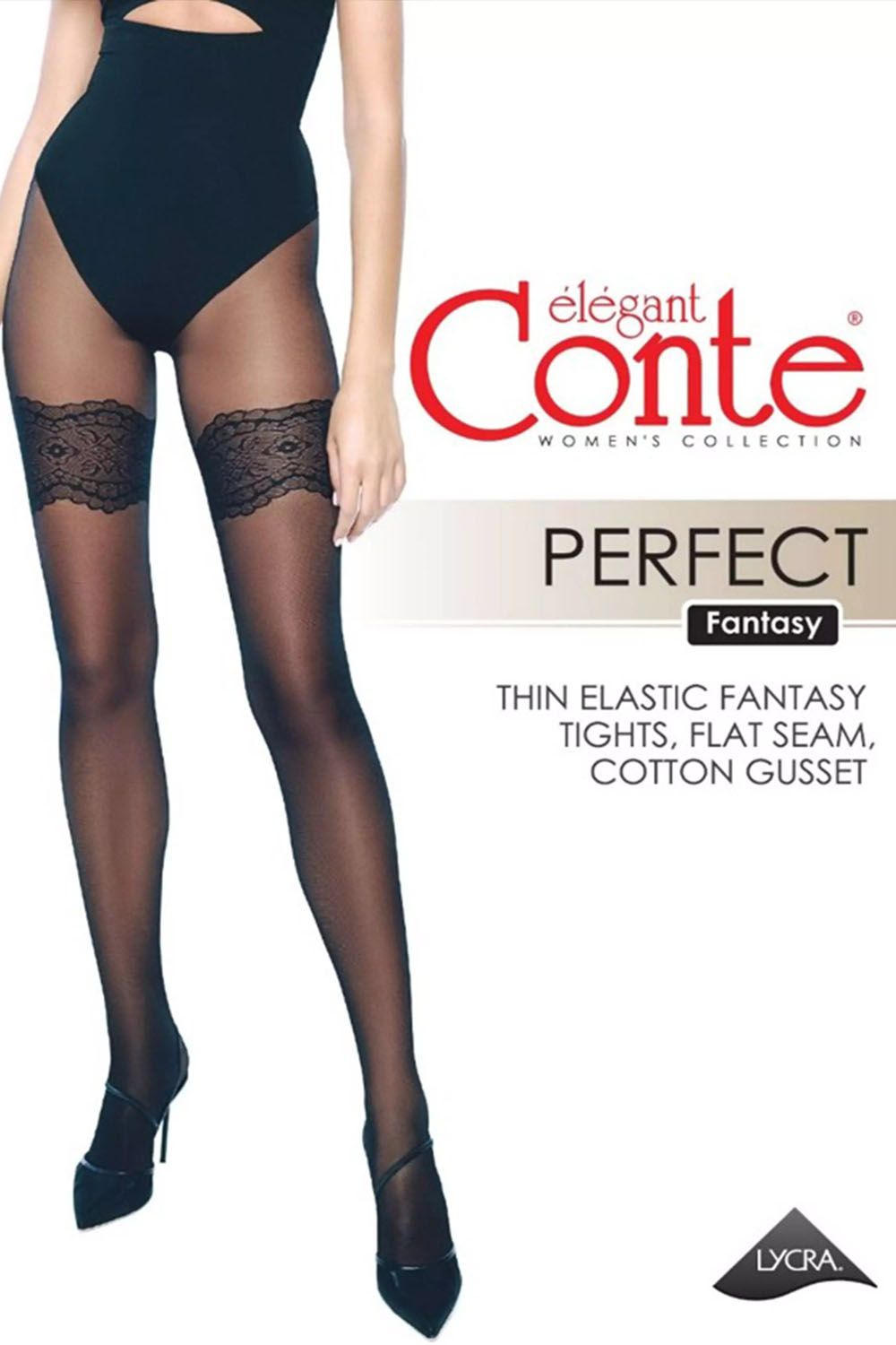 Dresuri cu imitație bandă adezivă ajurată, Conte Fantasy Perfect