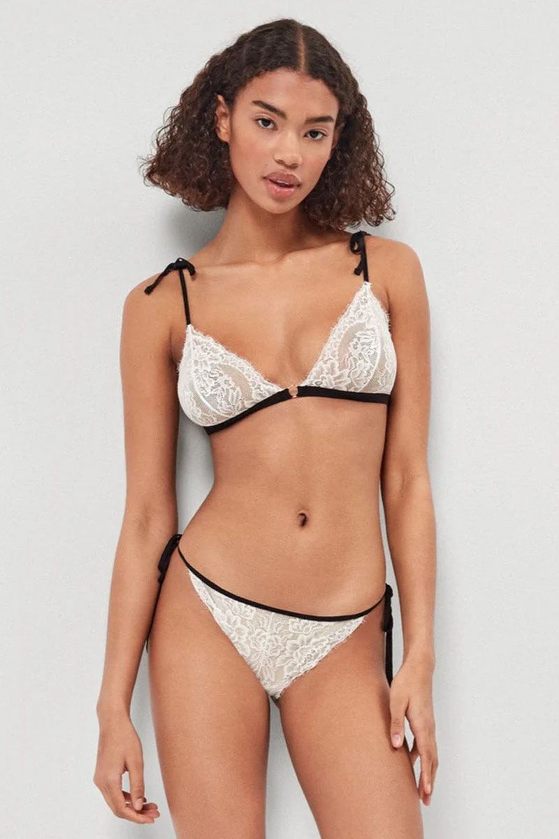 Set lenjerie din dantelă, 2 piese, sutien triunghi și chiloți brazilieni, Gisela 2/10012