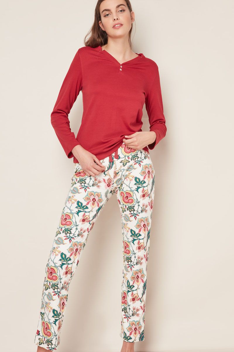 Set pijama 2 piese pentru femei, model Floral, Gisela 3/1818