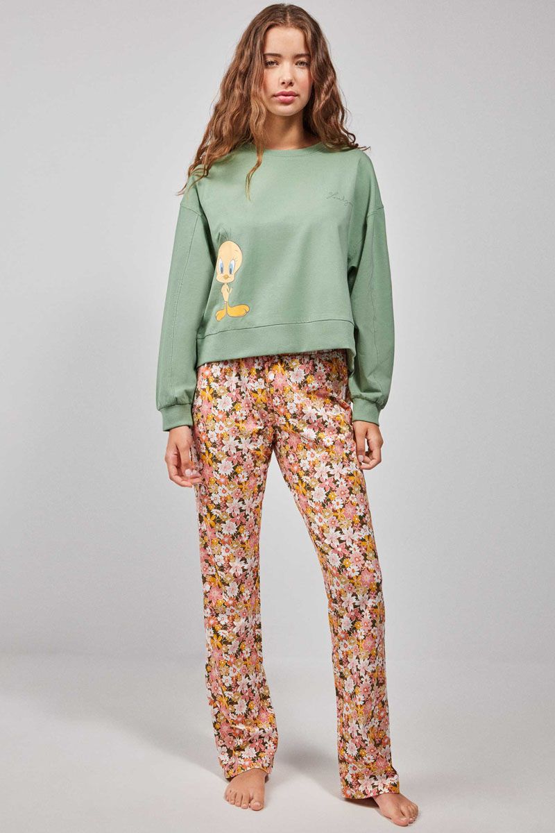 Set pijama din bumbac, 2 piese, cu print Tweety Pie, Gisela 2/20221