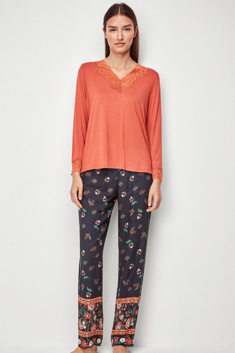Set pijama lungă damă, 2 piese, cu imprimeu, Gisela 2/20067