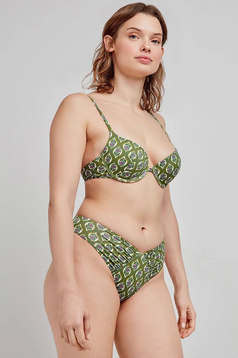 Slip de baie brazilian în formă de V, cu imprimeu Paisley, Gisela 2/30203