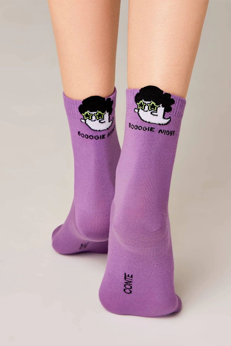Șosete damă din bumbac cu picot "Booogie Night", Classic 539