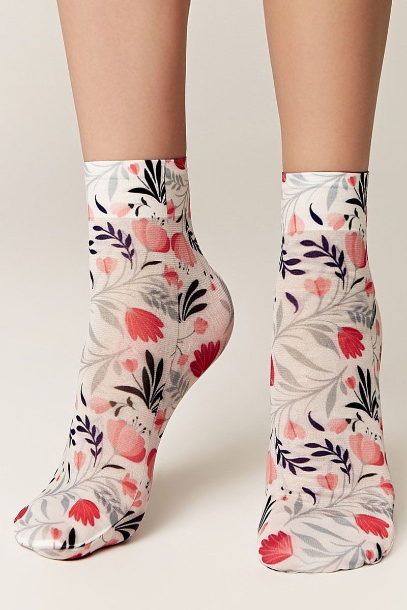 Șosete haioase 1/2 cu imprimeu «Lovely flowers», Conte Fantasy 262