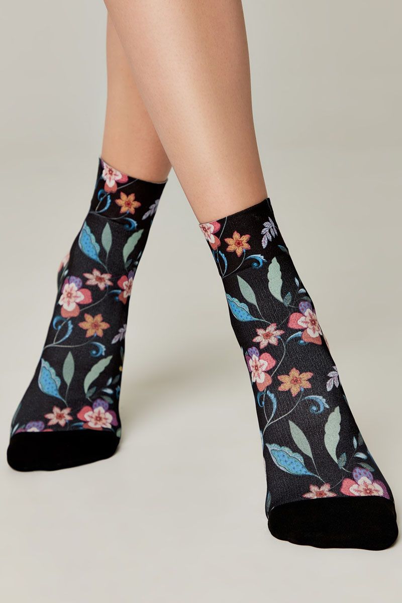 Șosete haioase 1/2 cu imprimeu floral, Conte Fantasy 905
