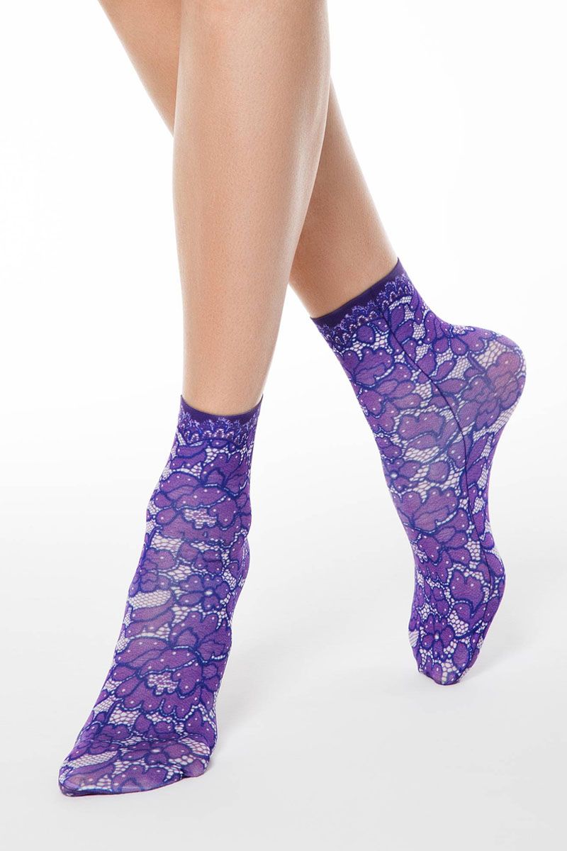 Șosete haioase cu imprimeu dantel floral , Conte Fantasy 025