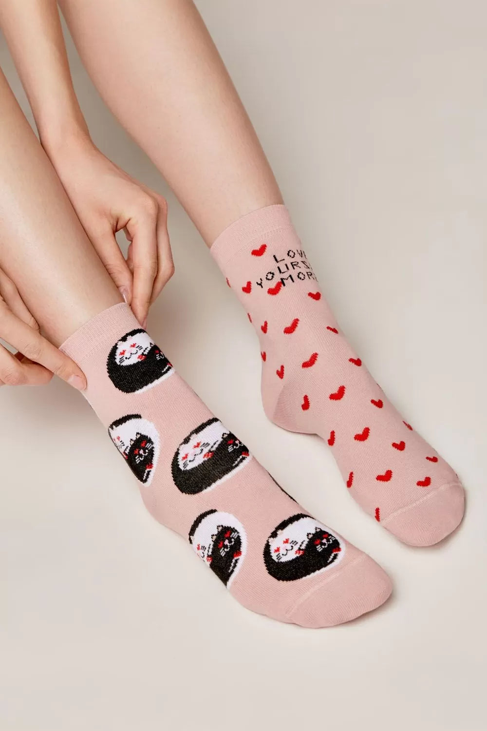 Șosete haioase din bumbac cu model "Love Yourself", Conte Happy 387