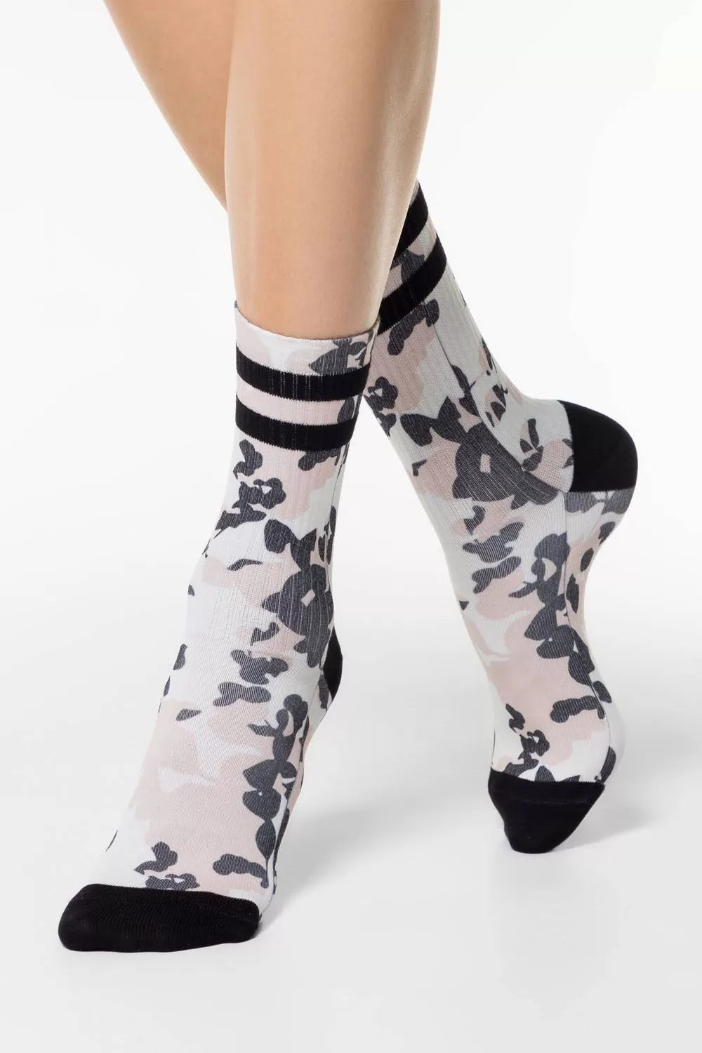 Șosete haioase din bumbac cu model floral abstract, Conte Fantasy 326
