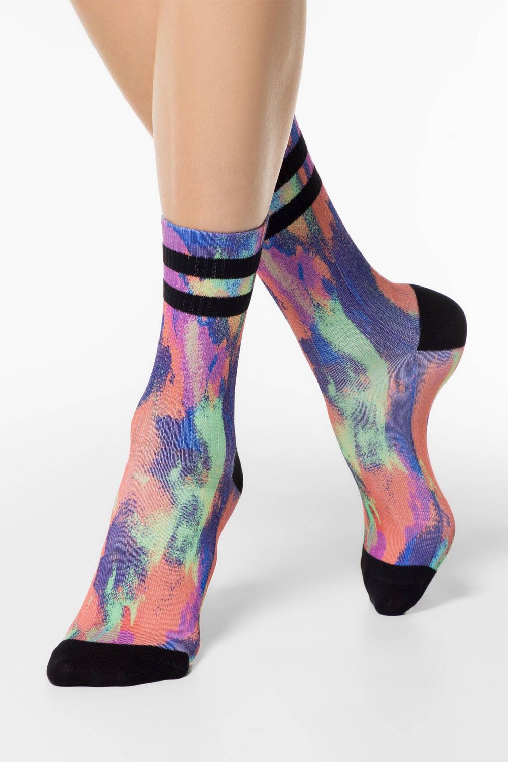 Șosete haioase din bumbac cu model neon colors, Conte Fantasy 327