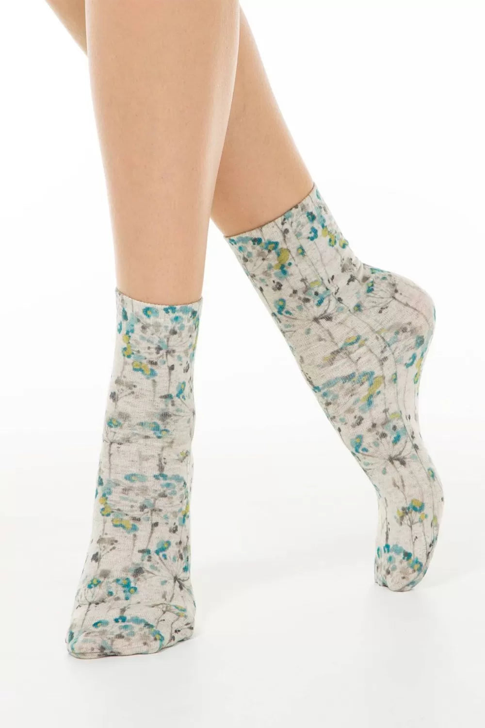 Șosete haioase din in și bumbac cu model floral, Conte Fantasy 258