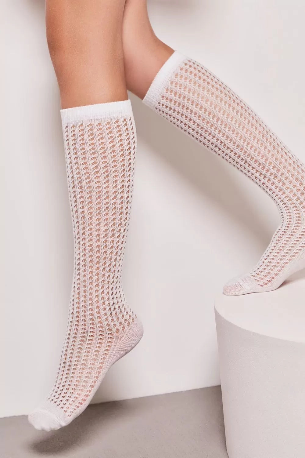Șosete lungi 3/4 copii, fishnet ajurate, Conte Kids Miss 056