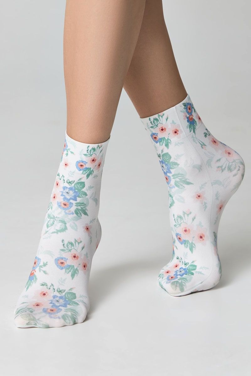 Șosete haioase cu model floral acurelă, Conte Fantasy 22C-55CP