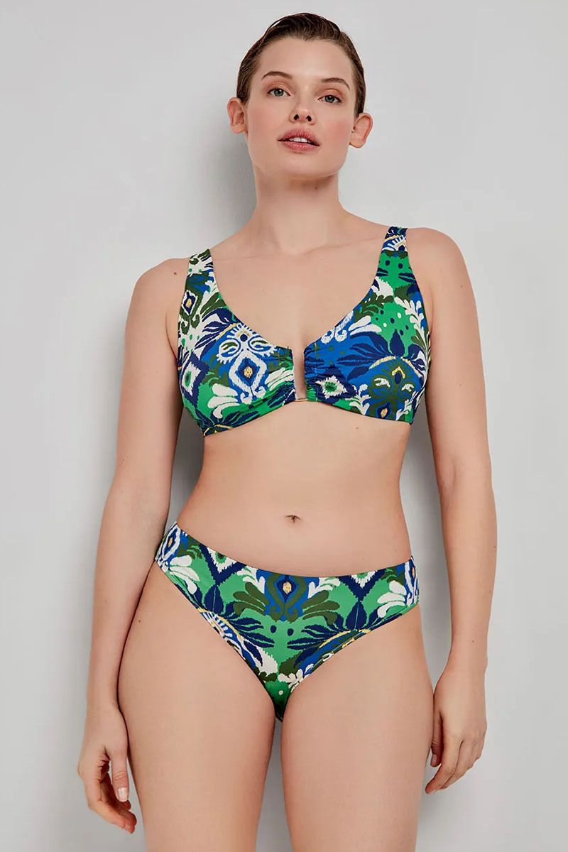 Sutien baie full-cup, cu burete detașabil și fără arcuri, imprimeu tribal, Gisela 2/30229