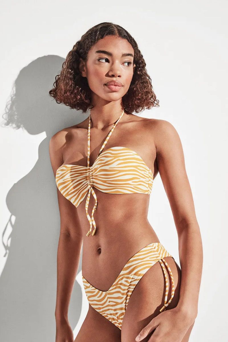 Sutien baie tip bandeau, detașabil, cu imprimeu animal, Gisela 2/30020