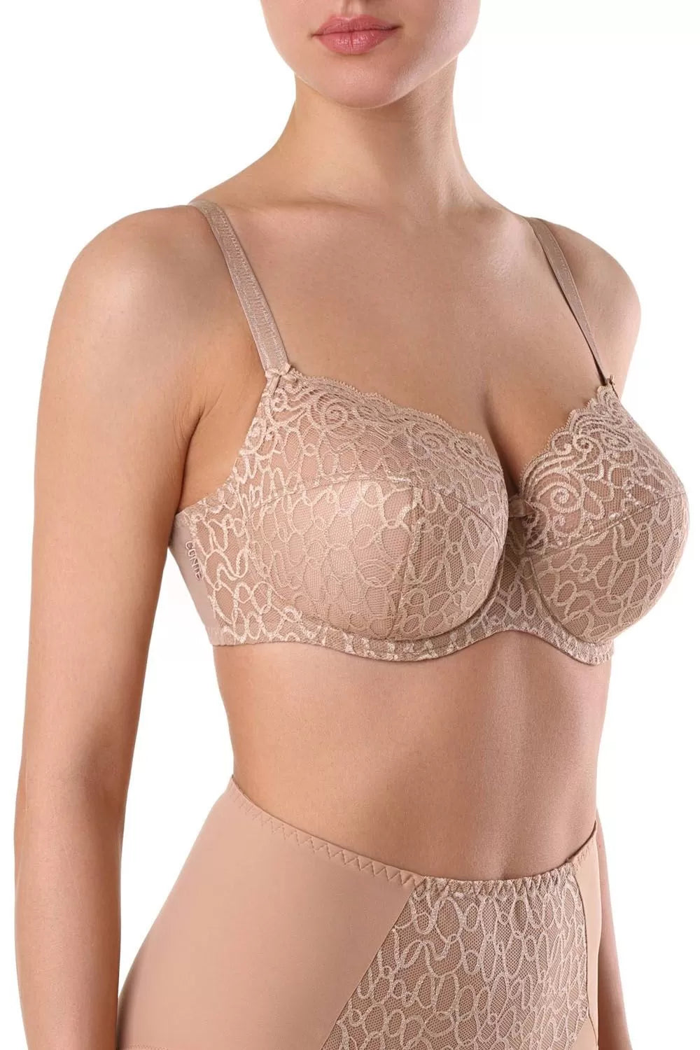 Sutien balconette cu dantelă, întărituri și arcuri, Conte Elegant Voile RB5025
