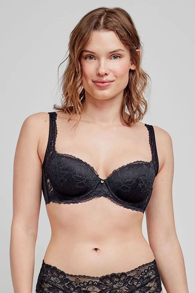 Sutien minimizer, cu arcuri și burete, din dantelă, Gisela 2/10119